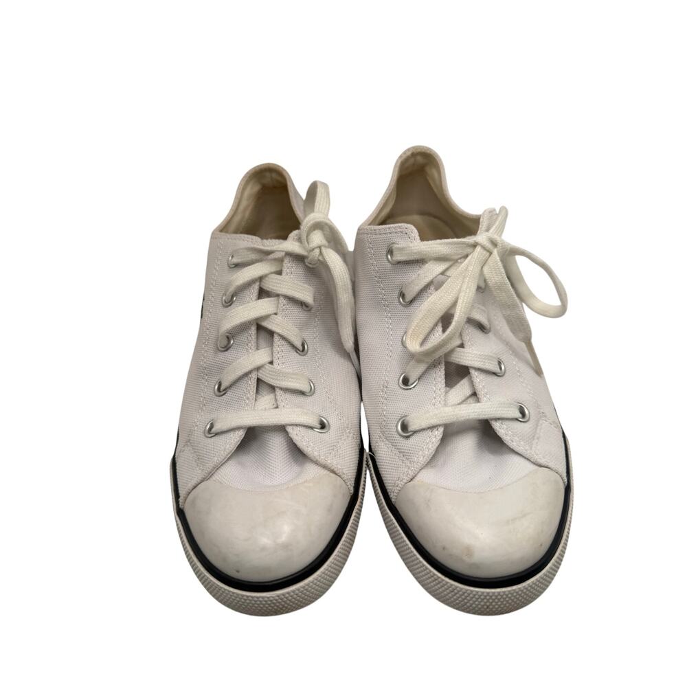 Lacoste white logo canvas sneaker size 7.5 - Picture 4 of 7